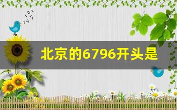 北京的6796开头是哪里的电话_沈阳6796开头电话是哪里的