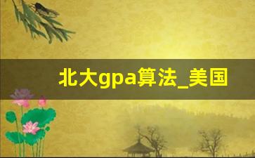 北大gpa算法_美国gpa分数对照表