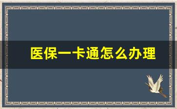 医保一卡通怎么办理