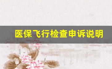 医保飞行检查申诉说明材料_飞检查出同样两次问题现申诉