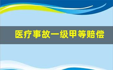 医疗事故一级甲等赔偿标准