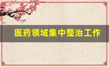 医药领域集中整治工作总结_医药领域集中整治谈话内容怎么写