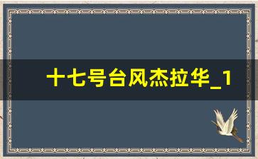 十七号台风杰拉华_17号台风杰拉华最新消息