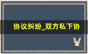 协议纠纷_双方私下协议怎么写