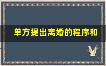 单方提出离婚的程序和条件