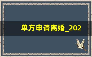 单方申请离婚_2023最新离婚流程