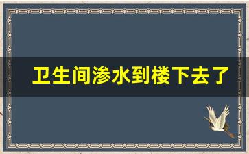 卫生间渗水到楼下去了怎么办_卫生间漏水修补方法