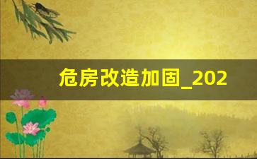 危房改造加固_2023年危房政策出来了吗