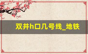 双井h口几号线_地铁10号线双井站首班车时间