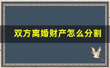 双方离婚财产怎么分割