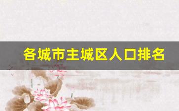 各城市主城区人口排名_2022中国城市人口排行榜