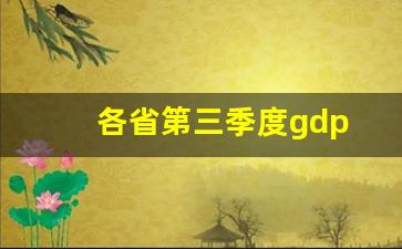 各省第三季度gdp