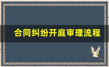 合同纠纷开庭审理流程