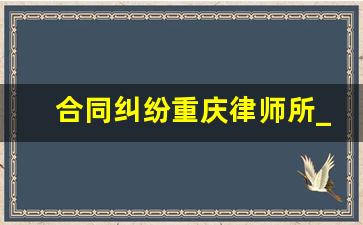 合同纠纷重庆律师所_重庆江北律师事务所