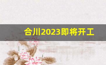 合川2023即将开工的项目有哪些_合川有200亿河道整治工程吗