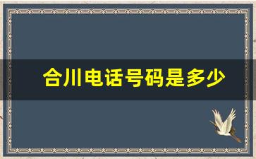 合川电话号码是多少