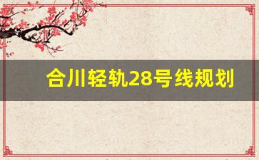 合川轻轨28号线规划图_合川的轻轨路线怎么走