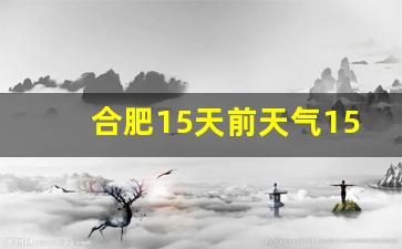 合肥15天前天气15天查询_安徽天气预报15天准确一览表格