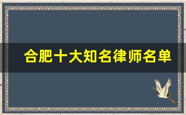 合肥十大知名律师名单_打赢官司再收费的律师事务所