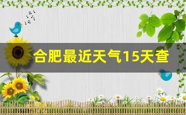 合肥最近天气15天查询