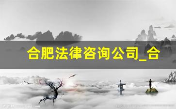 合肥法律咨询公司_合肥公司排名