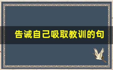 告诫自己吸取教训的句子