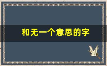 和无一个意思的字