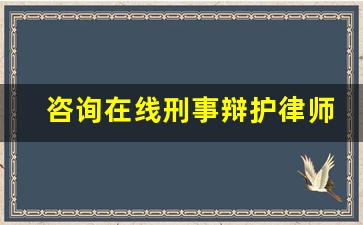 咨询在线刑事辩护律师