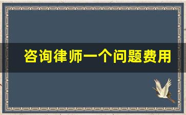 咨询律师一个问题费用多少_咨询律师收费标准是多少