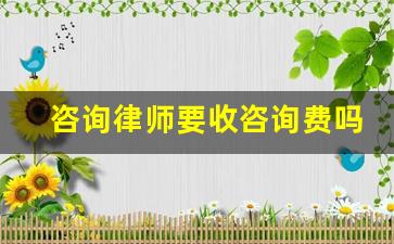 咨询律师要收咨询费吗_律师的咨询费怎么收取