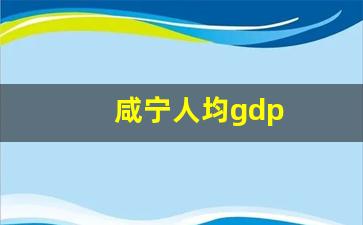 咸宁人均gdp