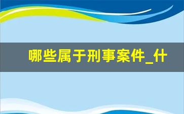 哪些属于刑事案件_什么叫刑事案件都有哪些