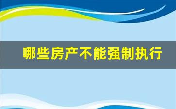 哪些房产不能强制执行_强制执行三年了,对方还是没钱