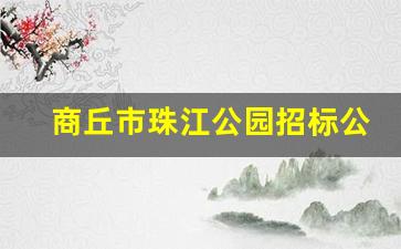 商丘市珠江公园招标公告_商丘市政工程总公司招标公告