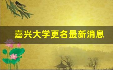 嘉兴大学更名最新消息_教育部考察嘉兴学院升大学