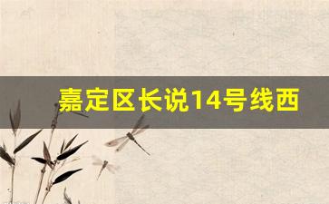 嘉定区长说14号线西延伸_上海14号线延伸确定