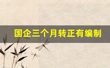 国企三个月转正有编制吗_国企续签是谁决定的