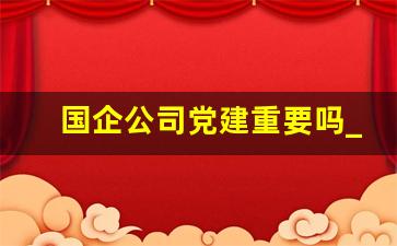 国企公司党建重要吗_国企党建的意义和任务