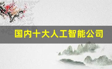 国内十大人工智能公司排行榜_国内4大ai公司