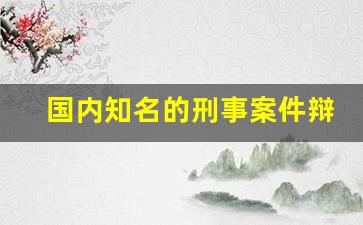 国内知名的刑事案件辩护律师_刑事案件怎么处理