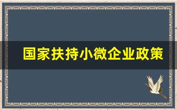 国家扶持小微企业政策文件