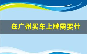 在广州买车上牌需要什么条件_广州汽车上牌最新政策