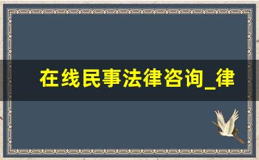 在线民事法律咨询_律师咨询民事