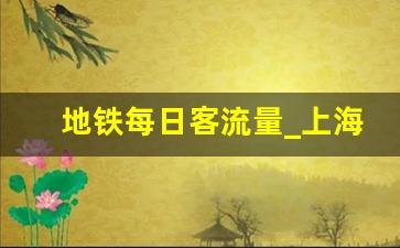 地铁每日客流量_上海地铁每日客流量