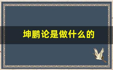 坤鹏论是做什么的