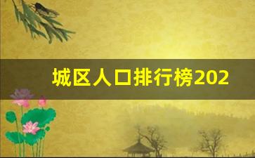 城区人口排行榜2023_中国城区人口前100排名