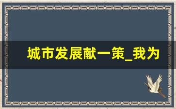 城市发展献一策_我为中心发展建言献策