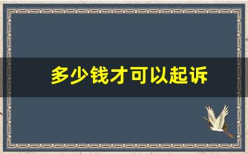 多少钱才可以起诉