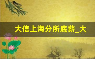 大信上海分所底薪_大信校招