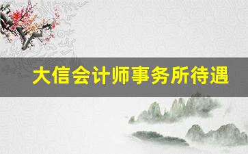 大信会计师事务所待遇_大信事务所什么时候发工资